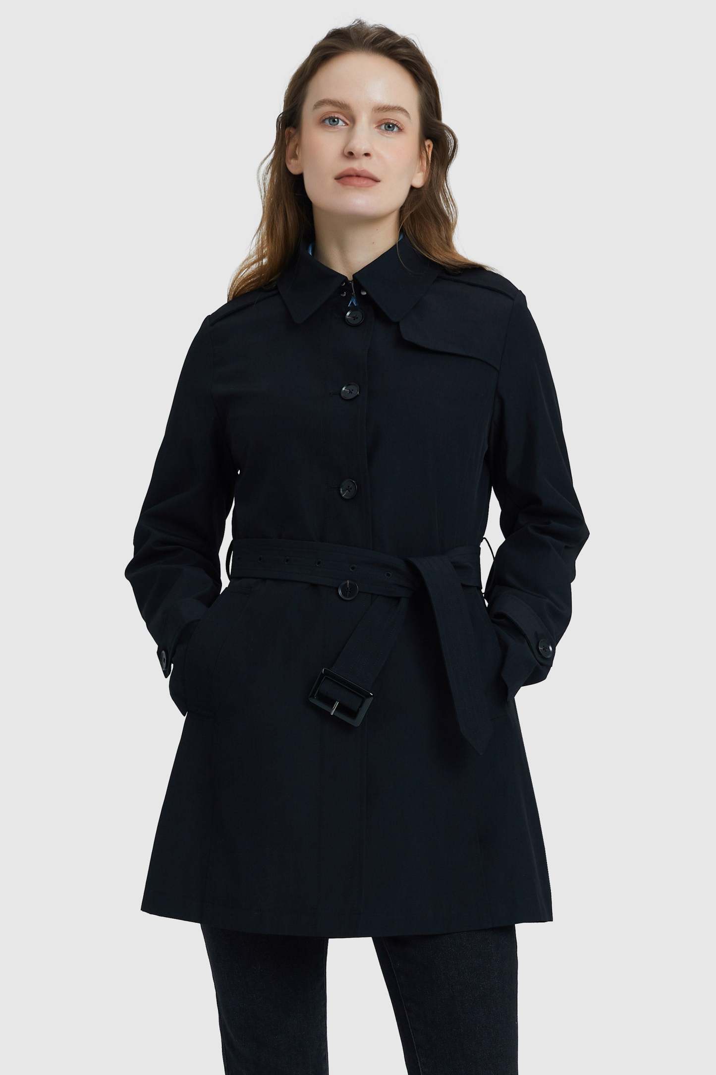 Classic Windproof Belted Hudson Trench