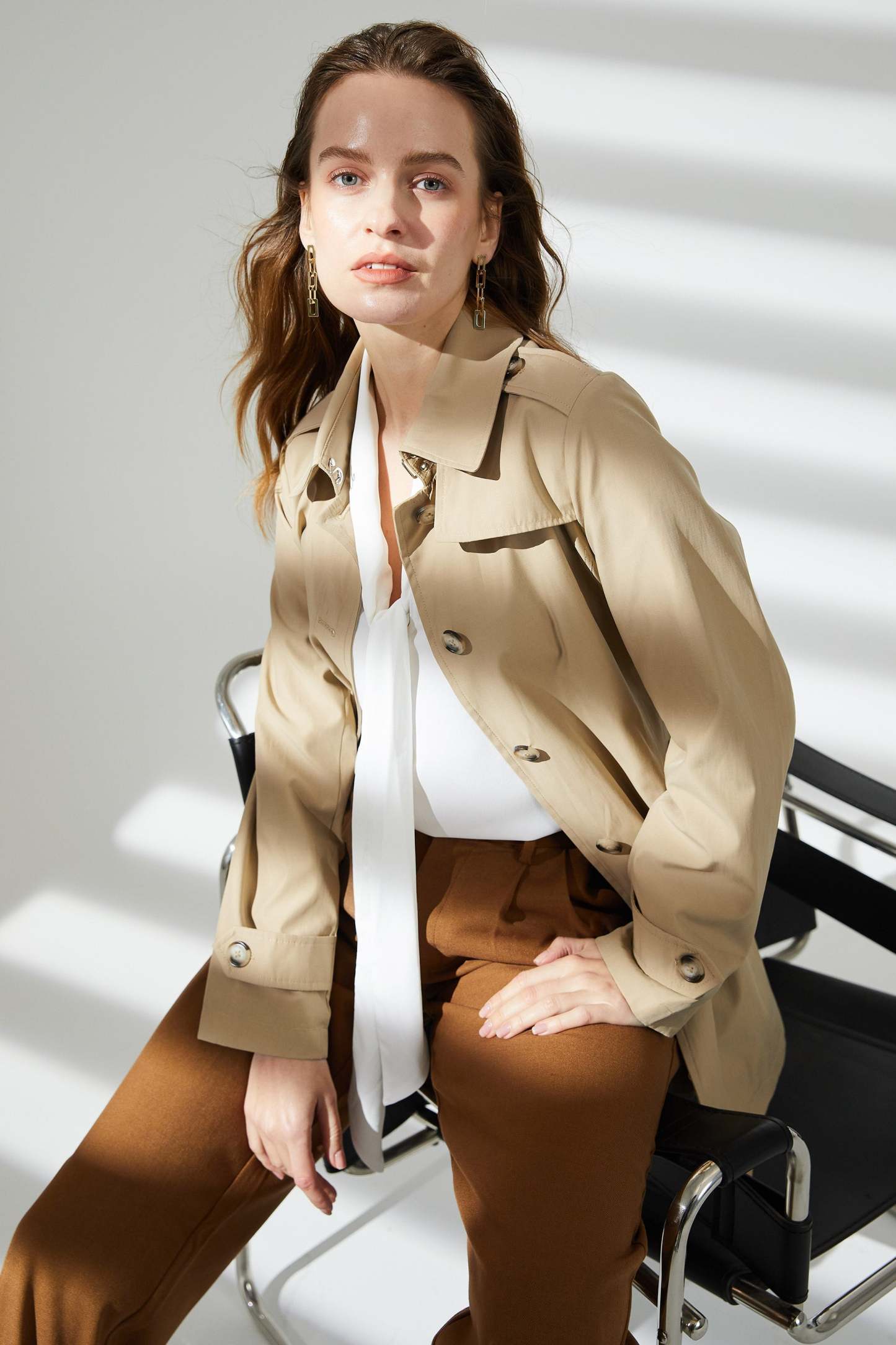 Classic Windproof Belted Hudson Trench