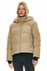 Cropped Down Puffer Jacket Winter Hooded