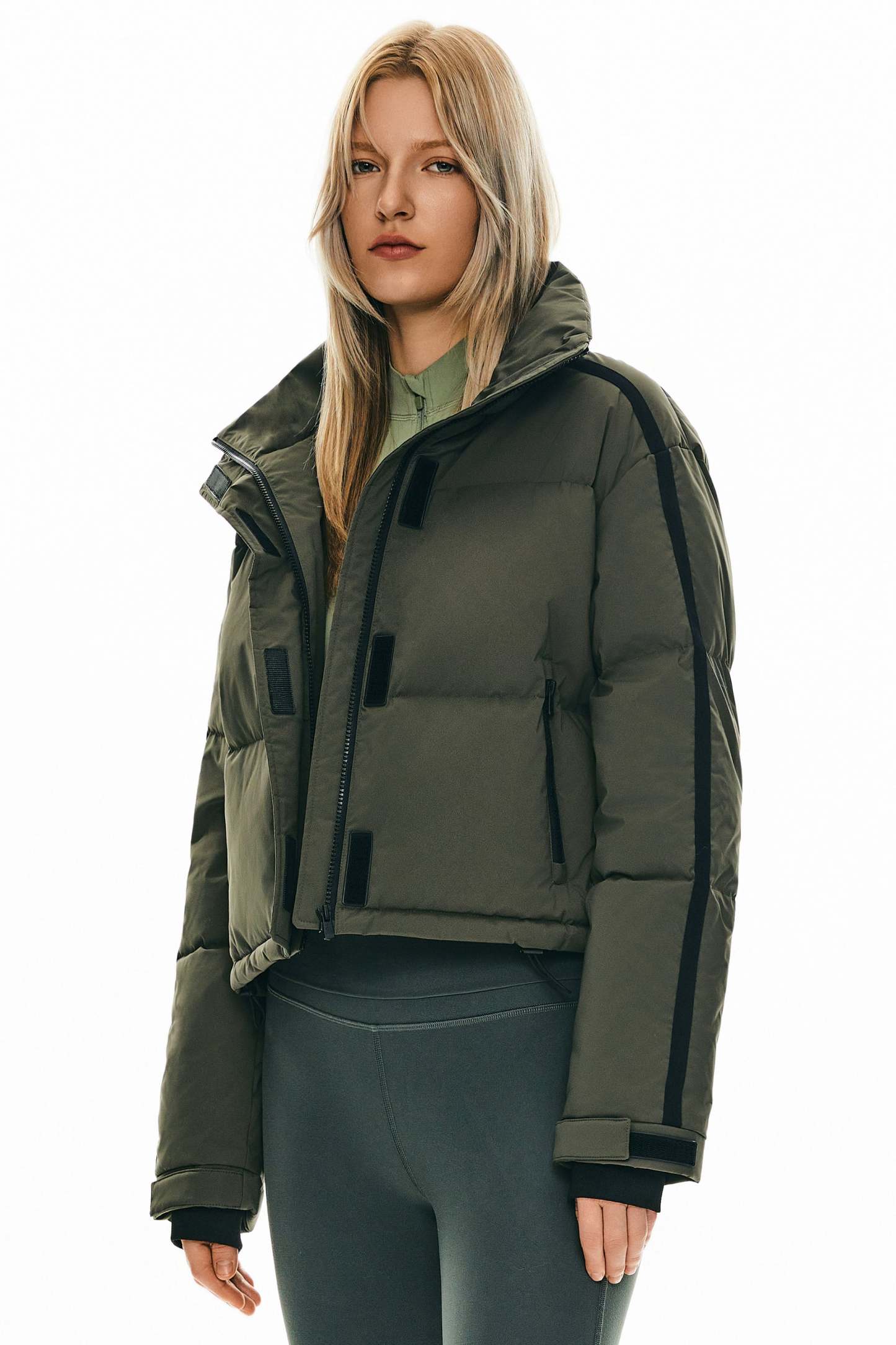 Cropped Quilted Down Puffer Jacket