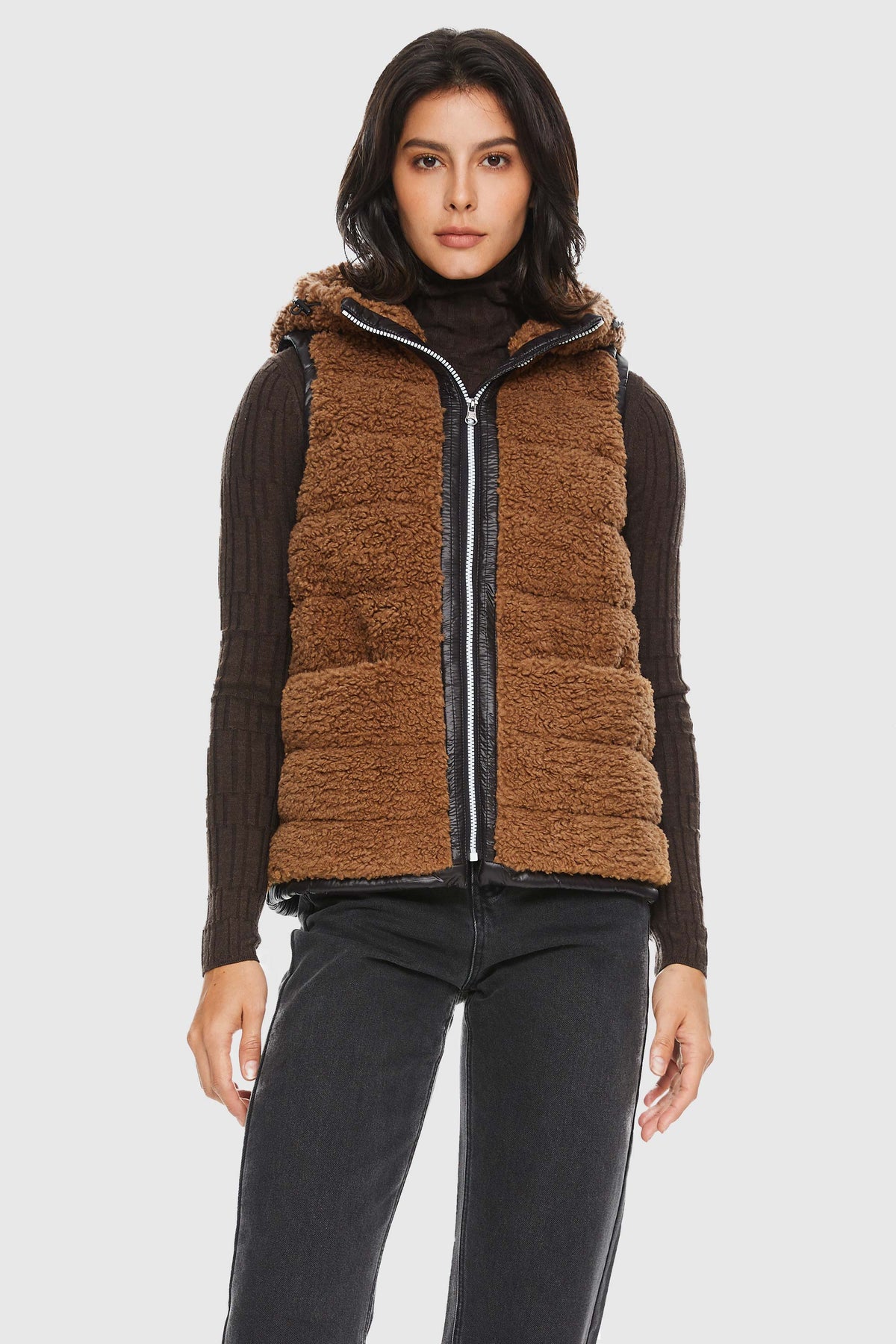 Hooded Fleece Down Vest