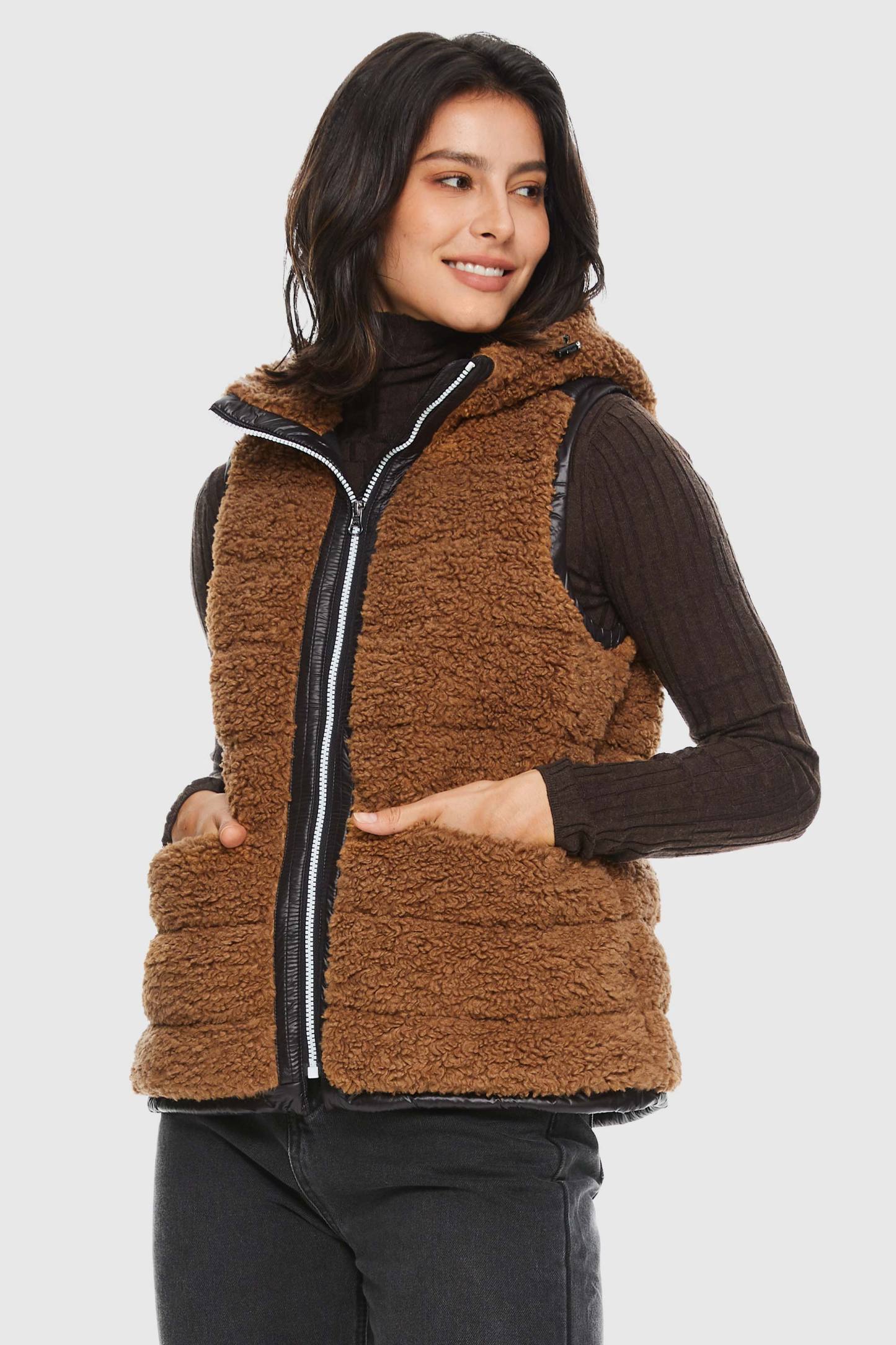 Hooded Fleece Down Vest
