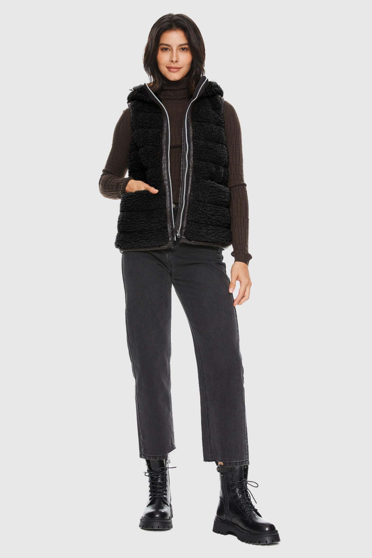 Hooded Fleece Down Vest