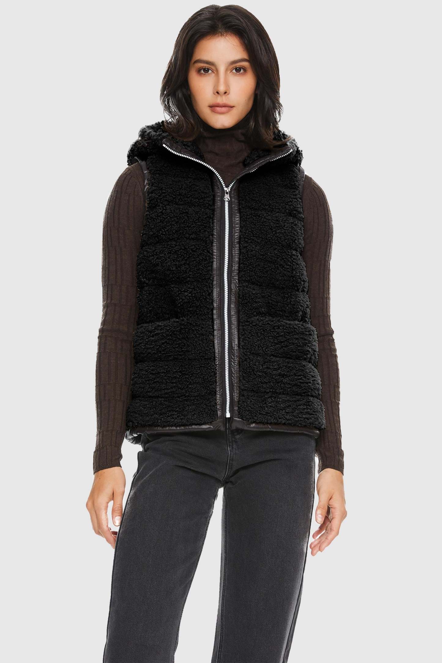 Hooded Fleece Down Vest