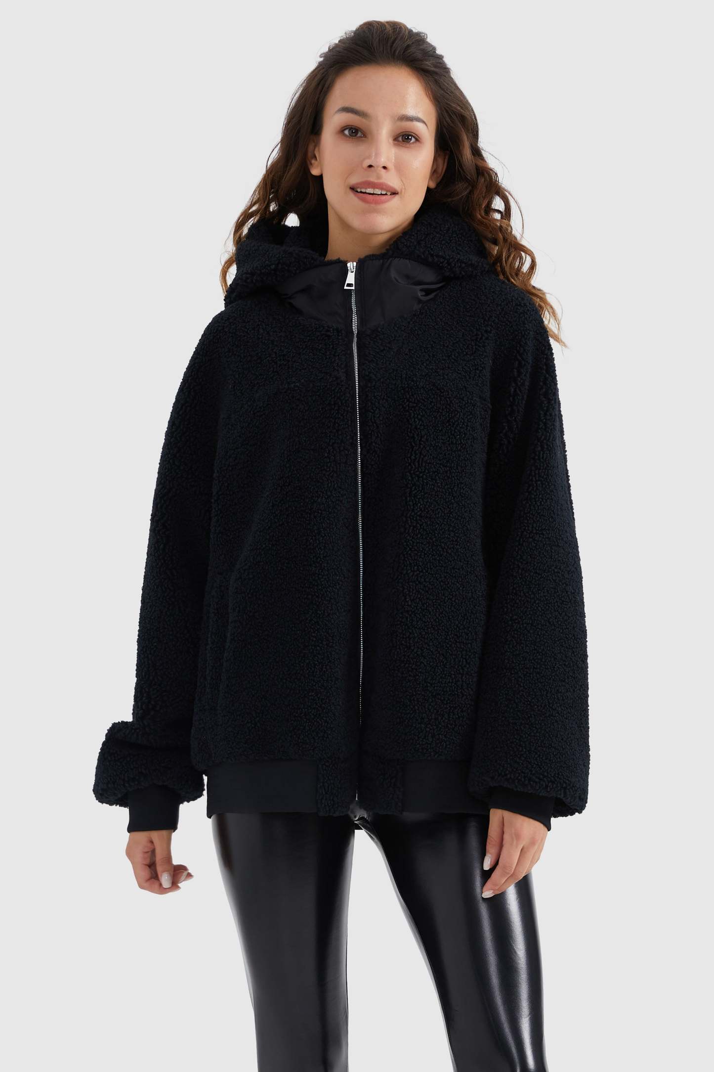 Full-Zip Oversized Fleece Jacket
