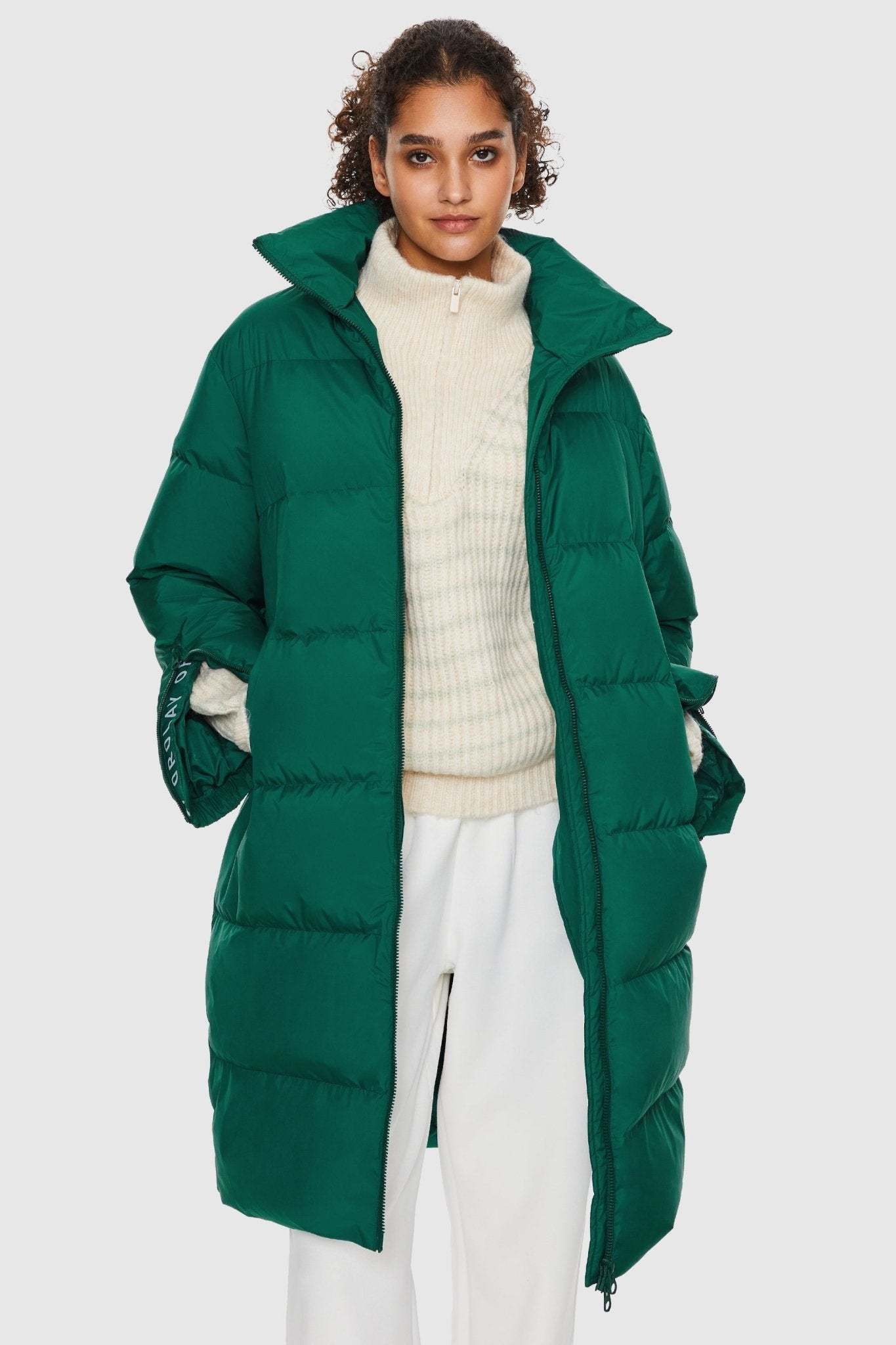 High Collar Long-sleeve Down Puffer Jacket