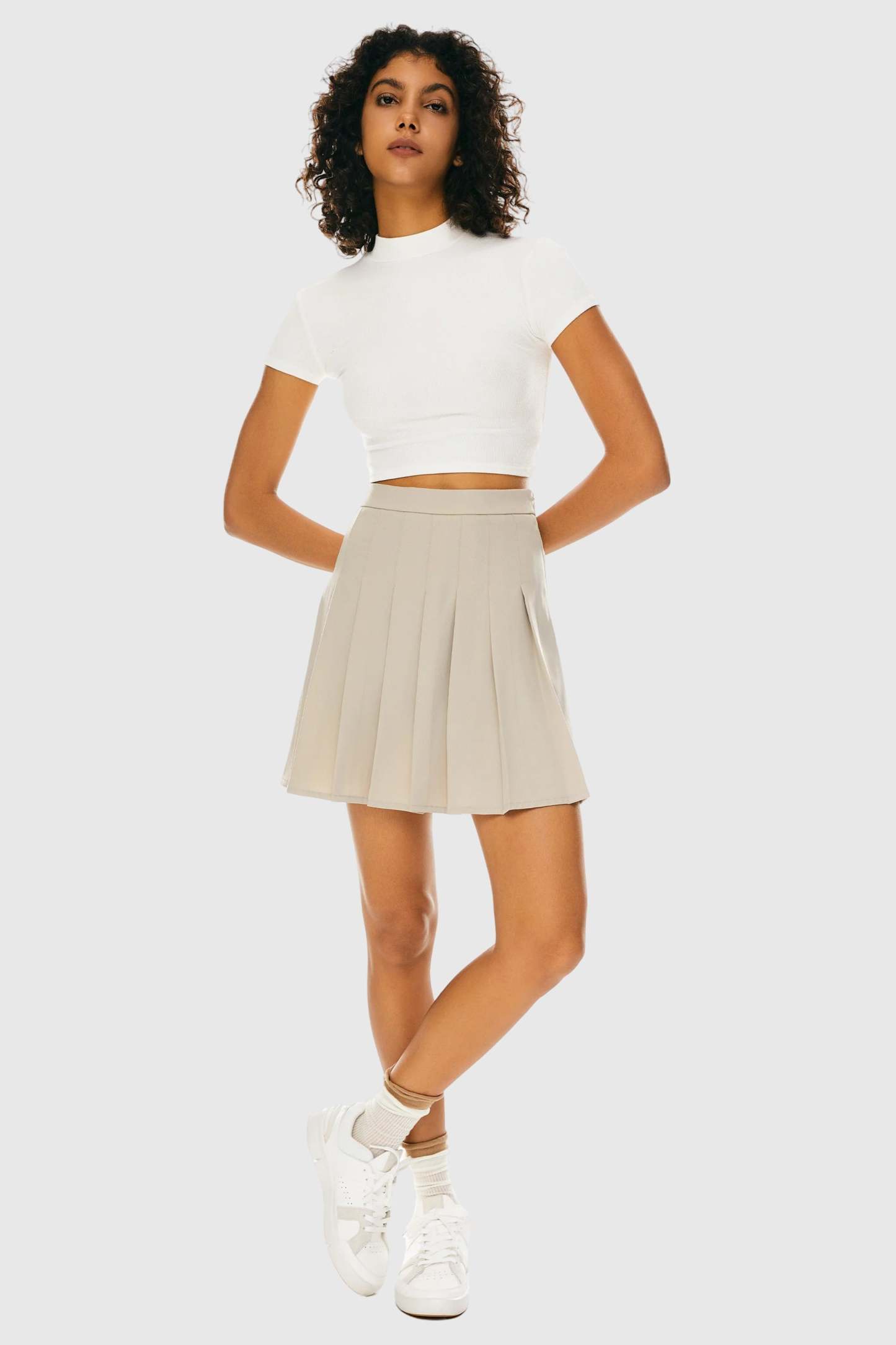 High Waisted Skirts A Line Pleated Skirt