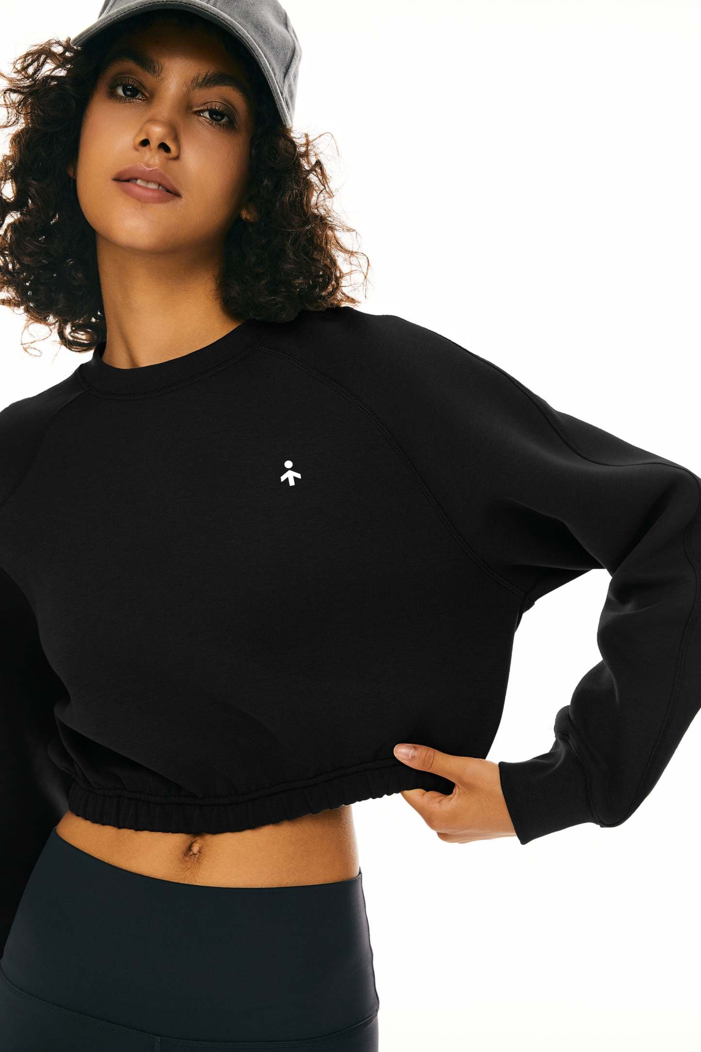 Oversized Cropped Sweatshirt Long Sleeve