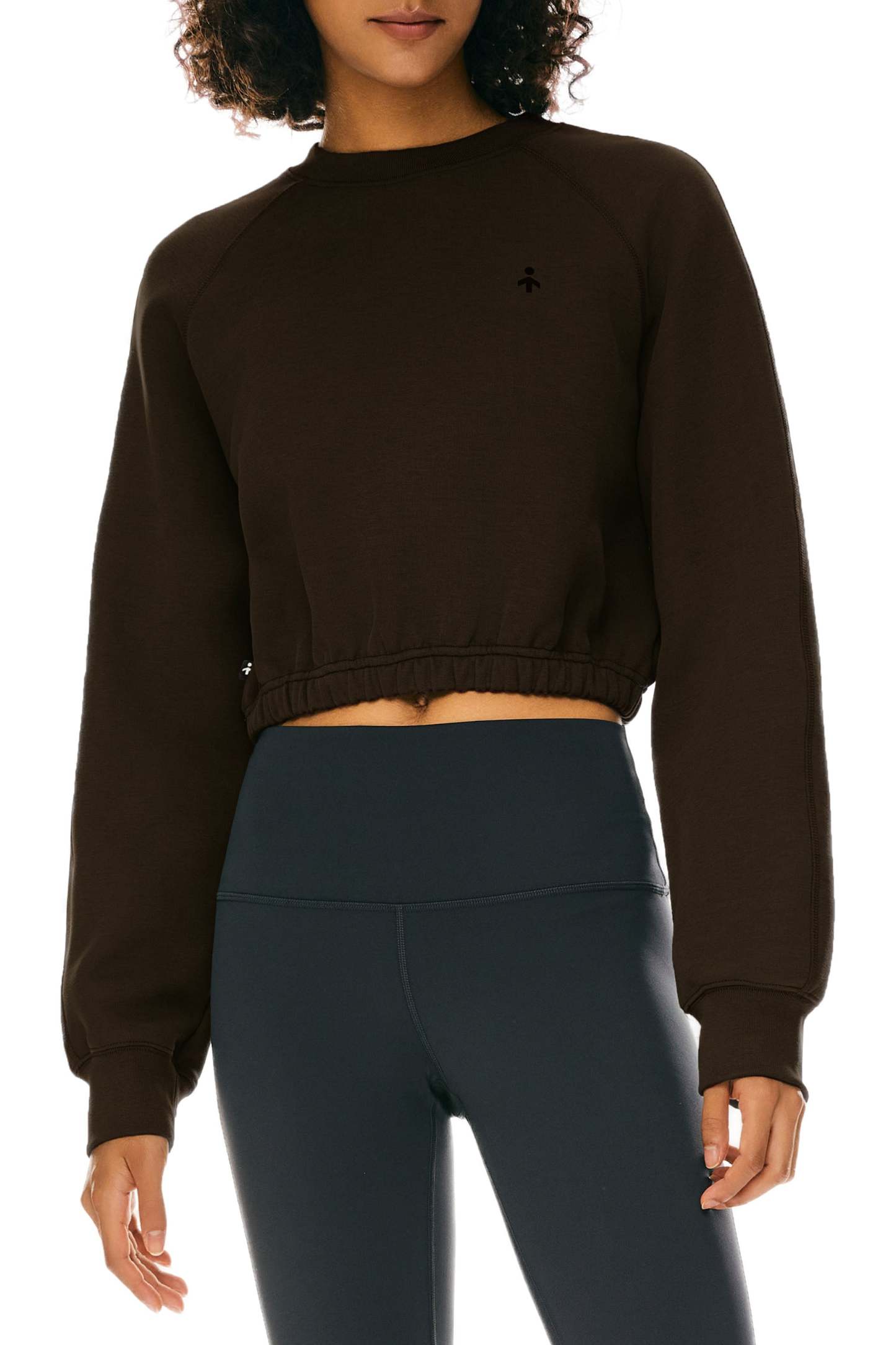 Oversized Cropped Sweatshirt Long Sleeve