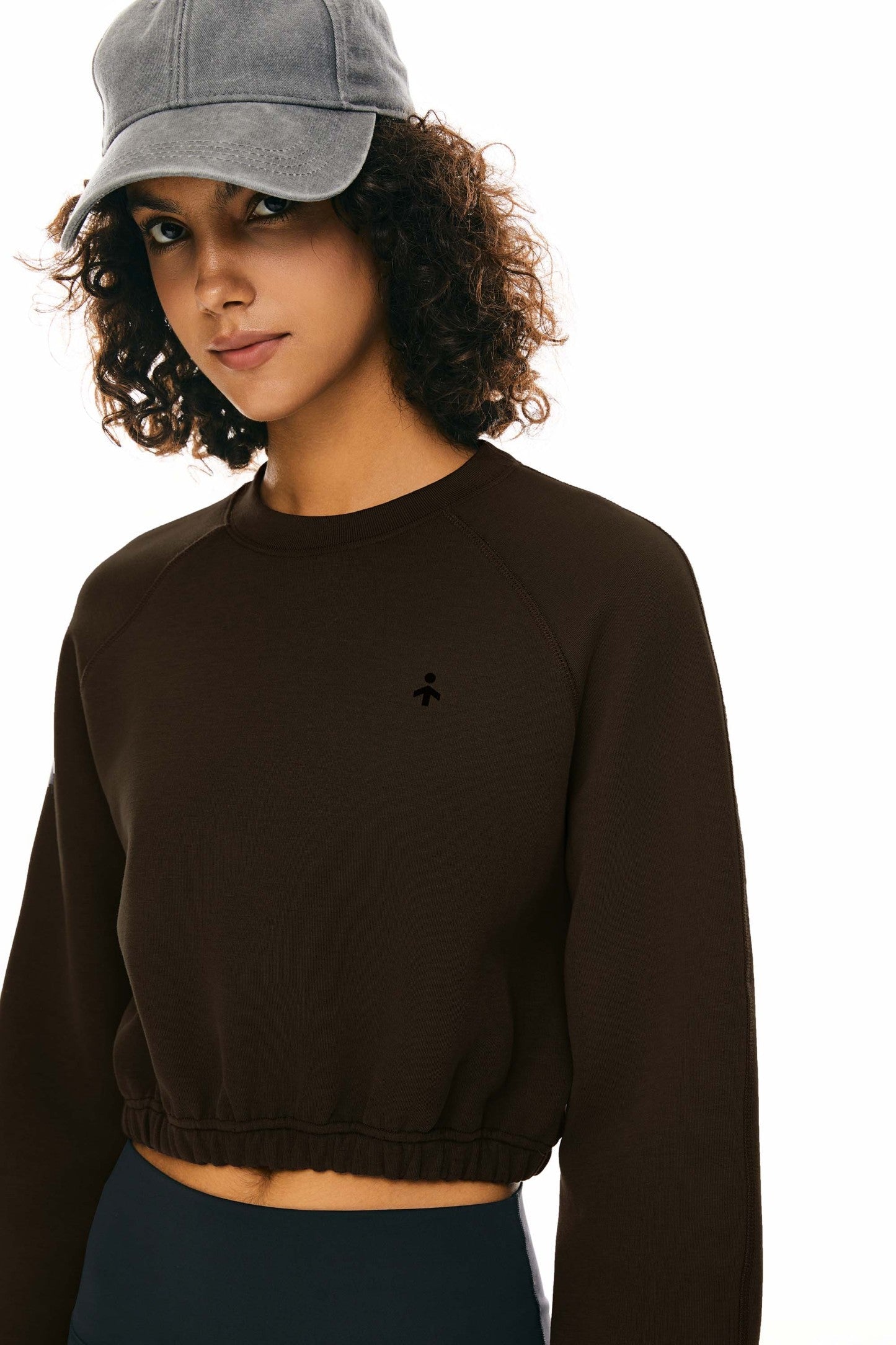 Oversized Cropped Sweatshirt Long Sleeve