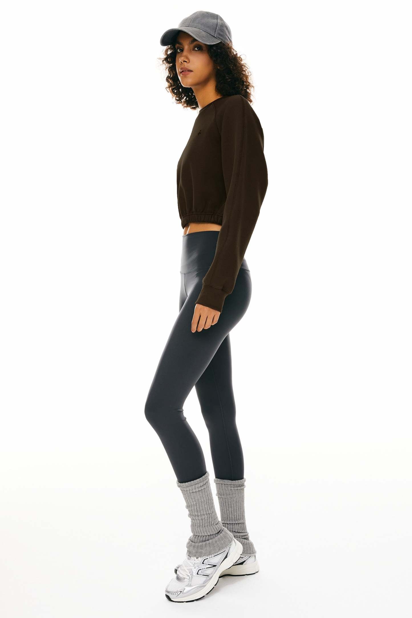 Oversized Cropped Sweatshirt Long Sleeve