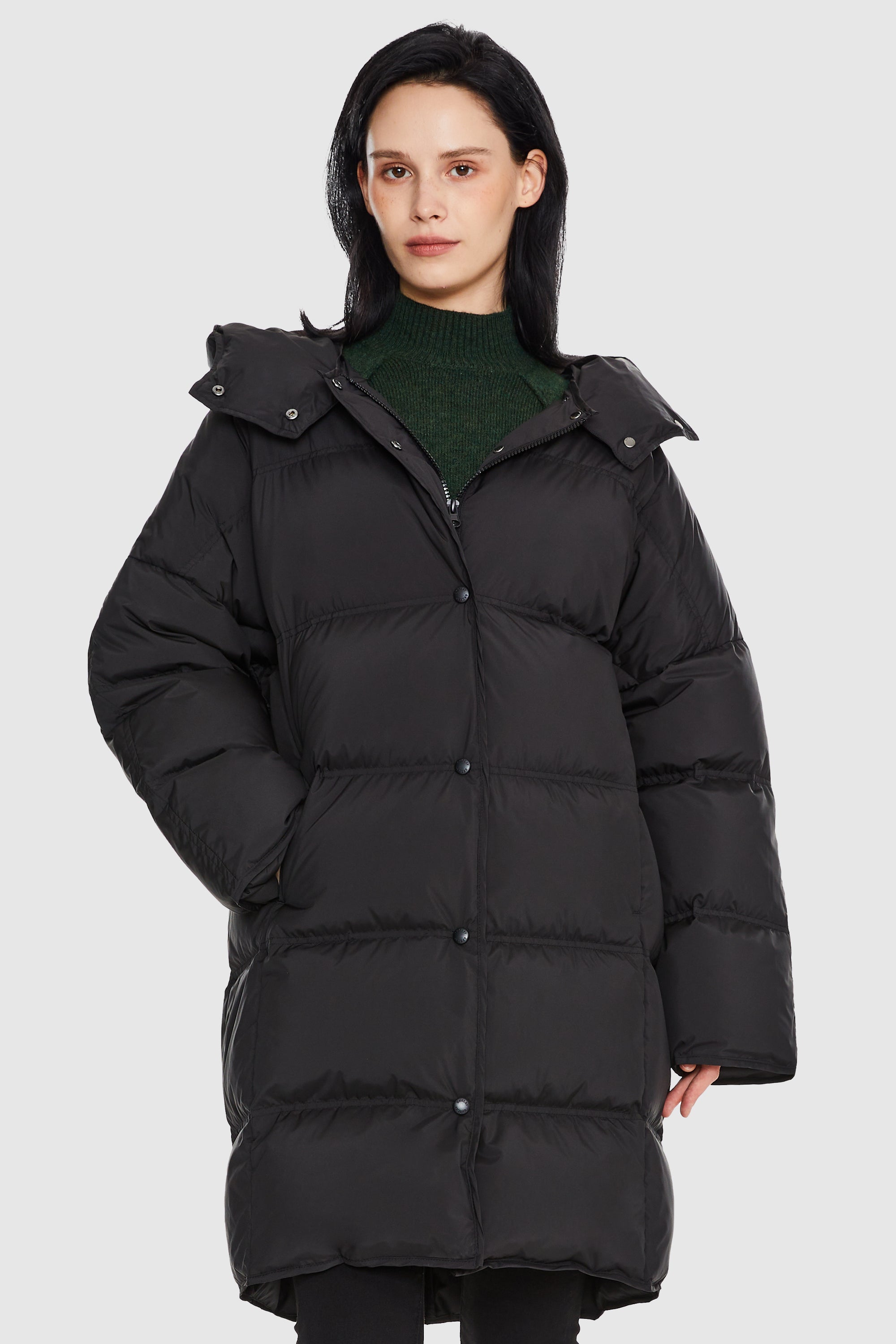 Puffy Puffer Down Jacket with Detachable Hood