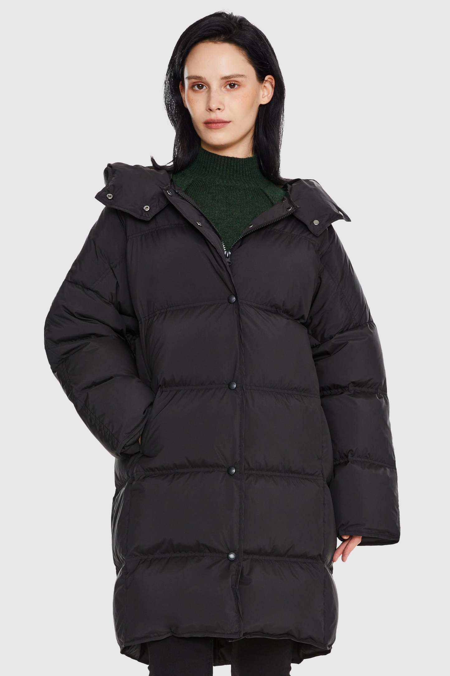 Puffy Puffer Down Jacket with Detachable Hood