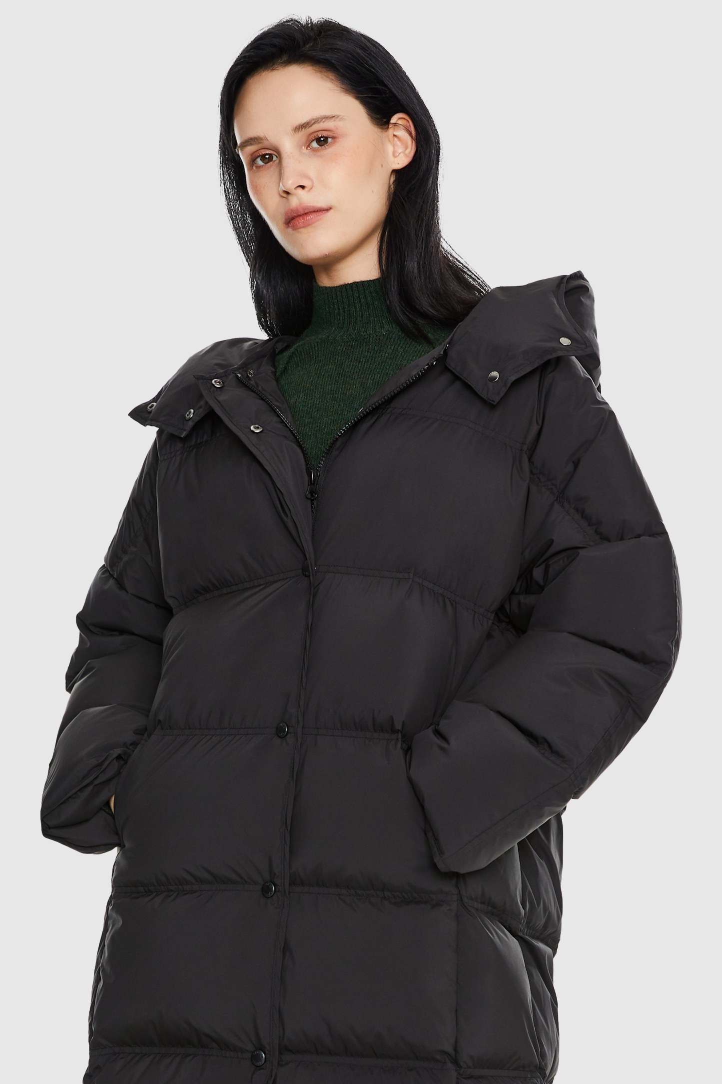 Puffy Puffer Down Jacket with Detachable Hood