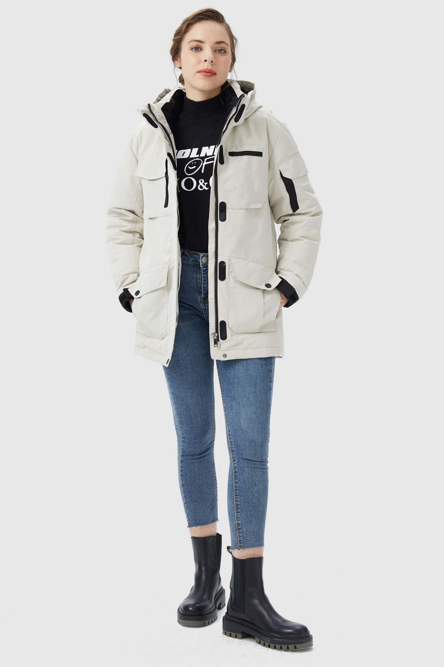 Warm Multiple Pockets Parka Down Jacket