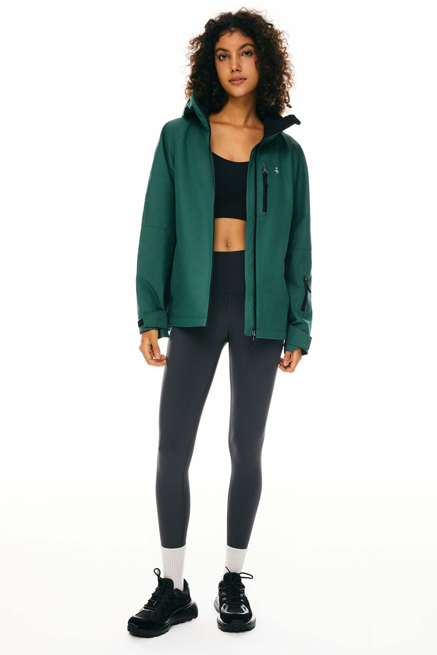 Zip Up Rain Jacket Lightweight Hooded Windbreaker