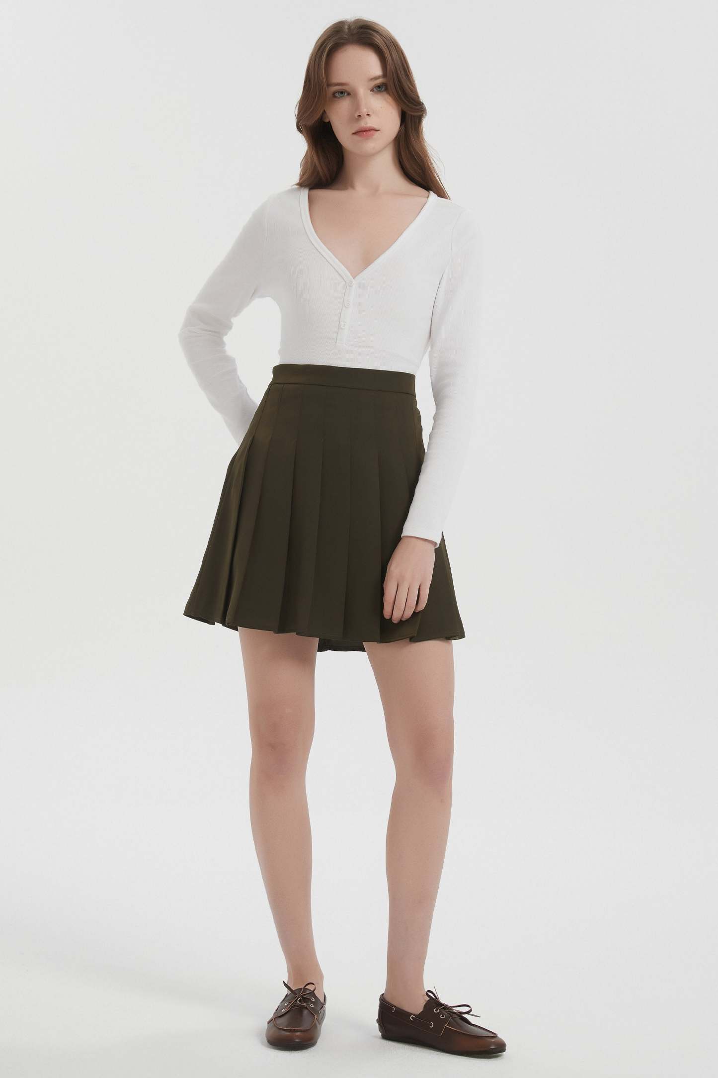 High Waisted Skirts A Line Pleated Skirt