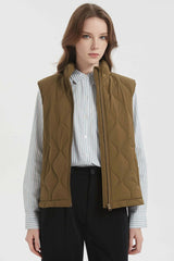 Cropped Down Puffer Vest Zip Up Lightweight