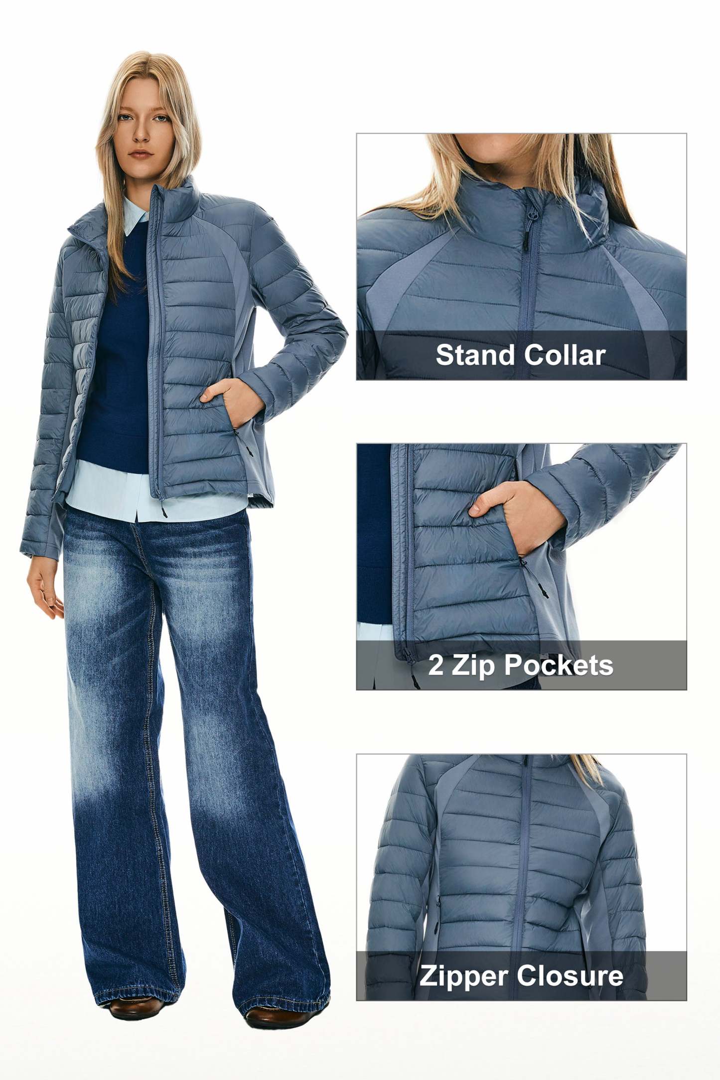 Lightweight Insulated Quilted Puffer Coats Breathable