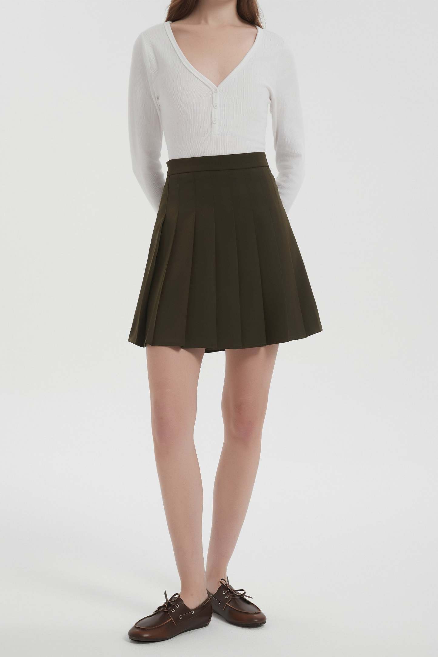 High Waisted Skirts A Line Pleated Skirt