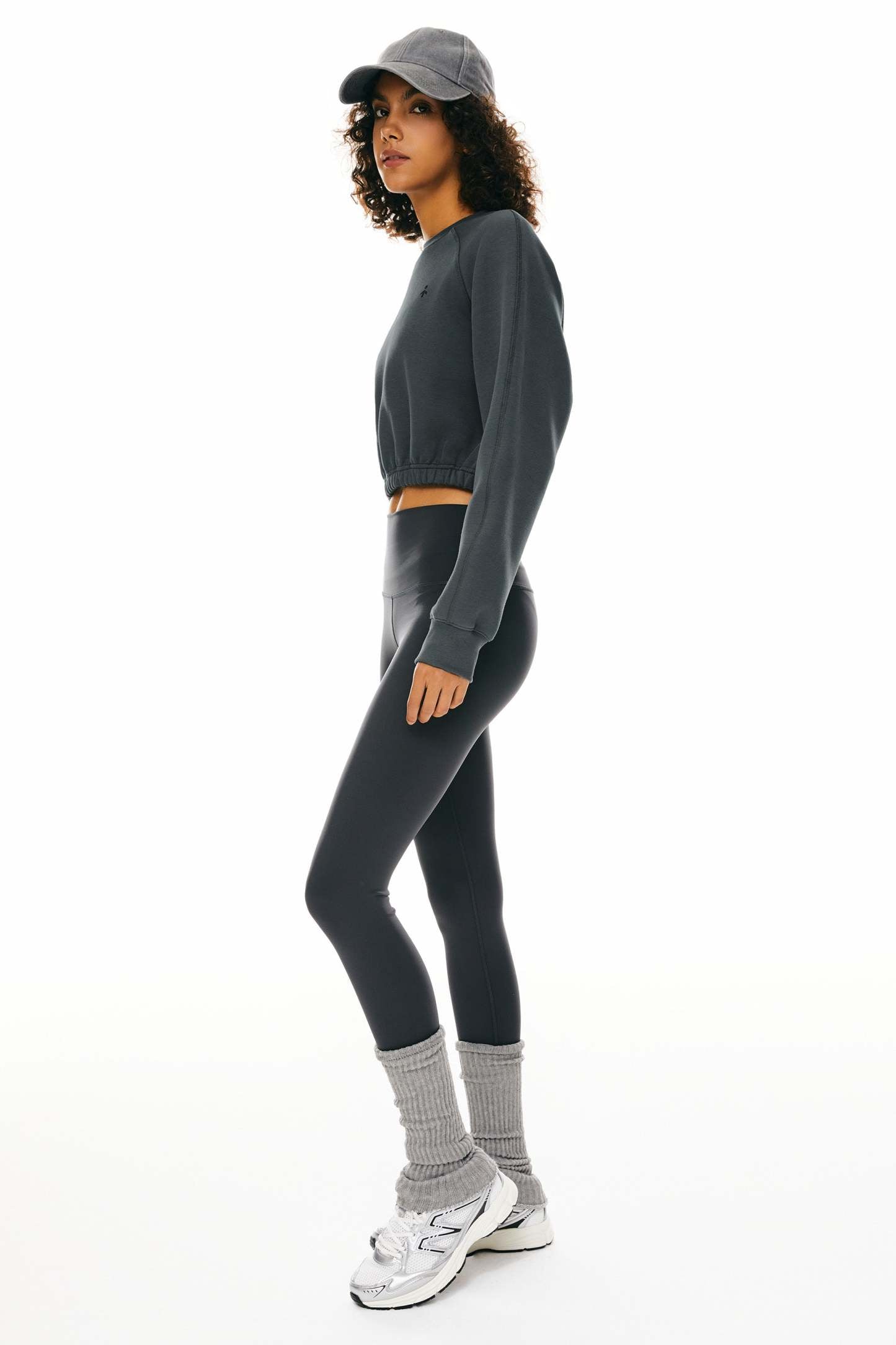 Oversized Cropped Sweatshirt Long Sleeve