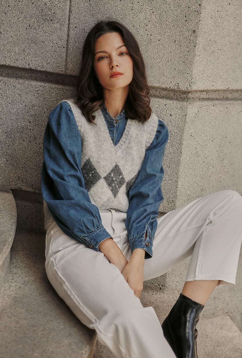 Danica Knitted Alpaca Vest - Gray