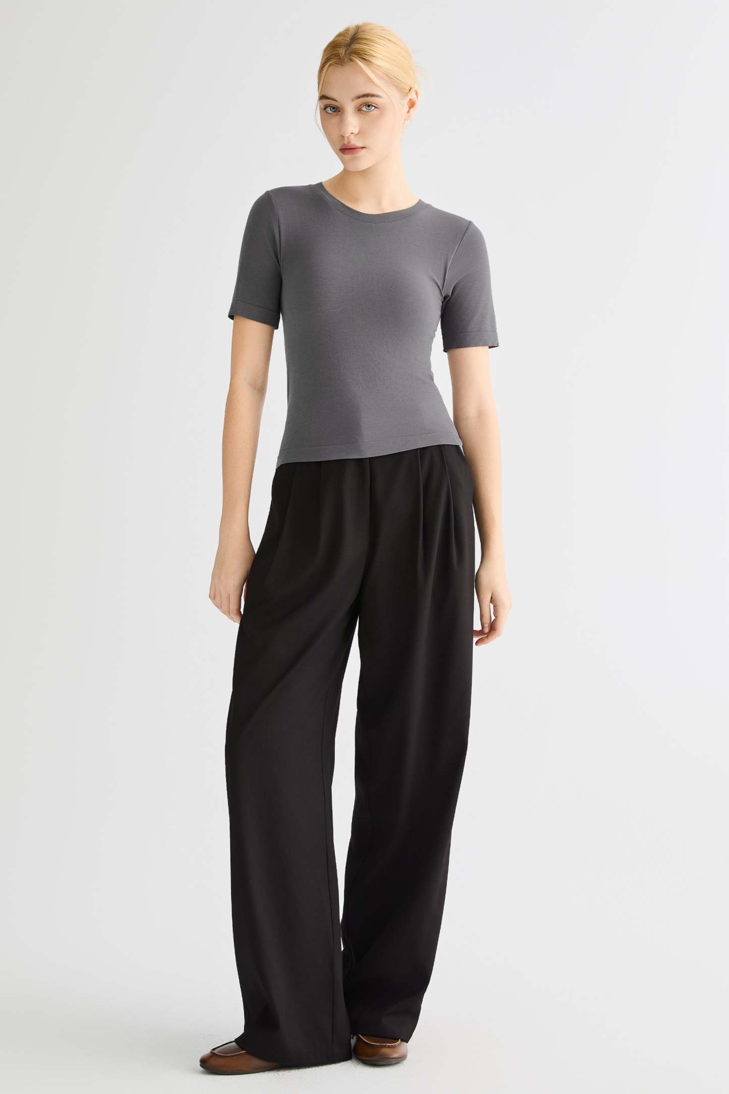 Short-Sleeve Padded Knit Crew T-Shirt