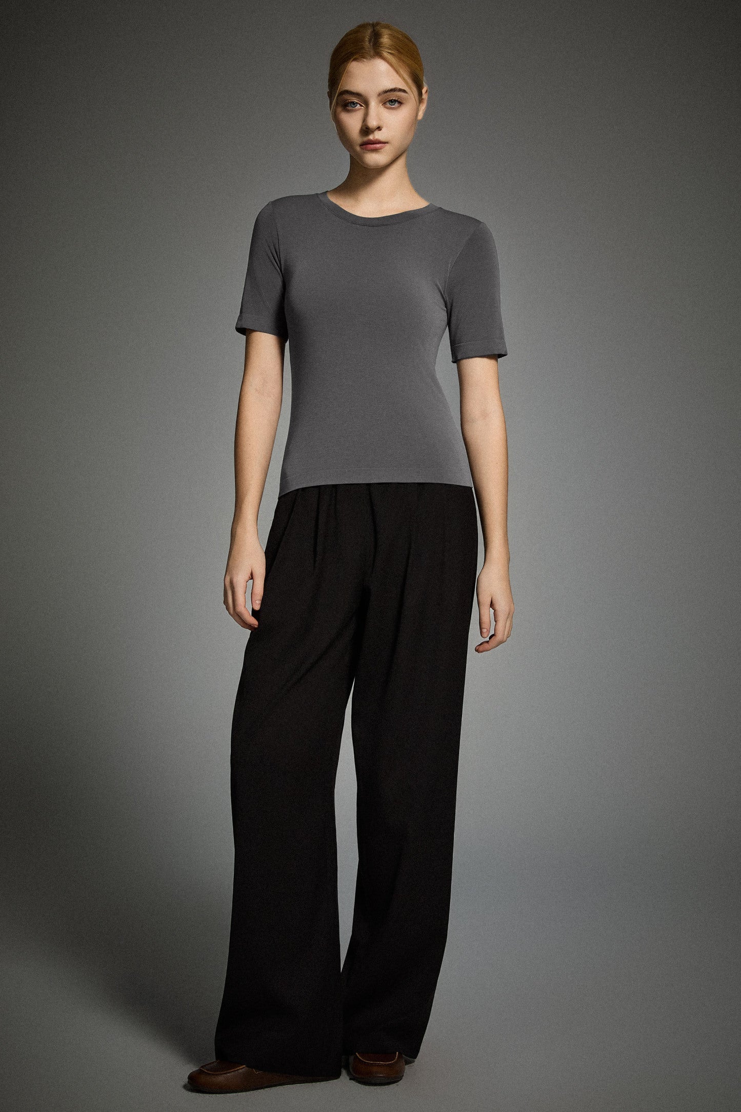 Short-Sleeve Padded Knit Crew T-Shirt