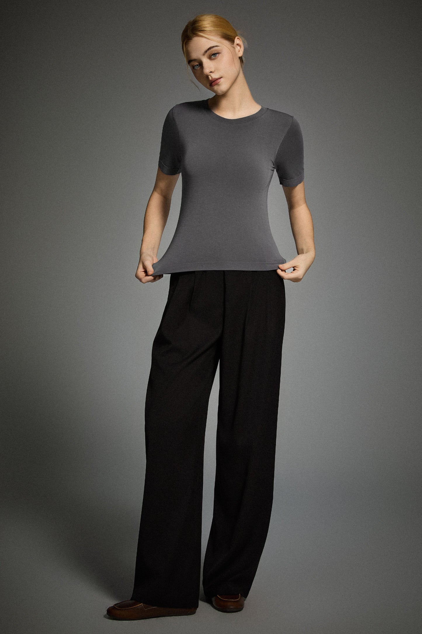 Short-Sleeve Padded Knit Crew T-Shirt