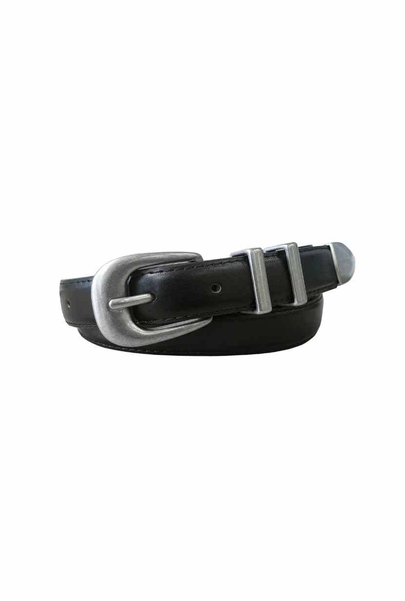 Viola Vegan Leather Belt with Chunky Buckle