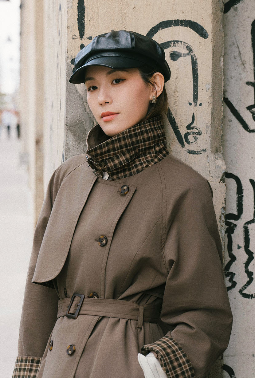 Hagar Trench Coat - Olive Brown