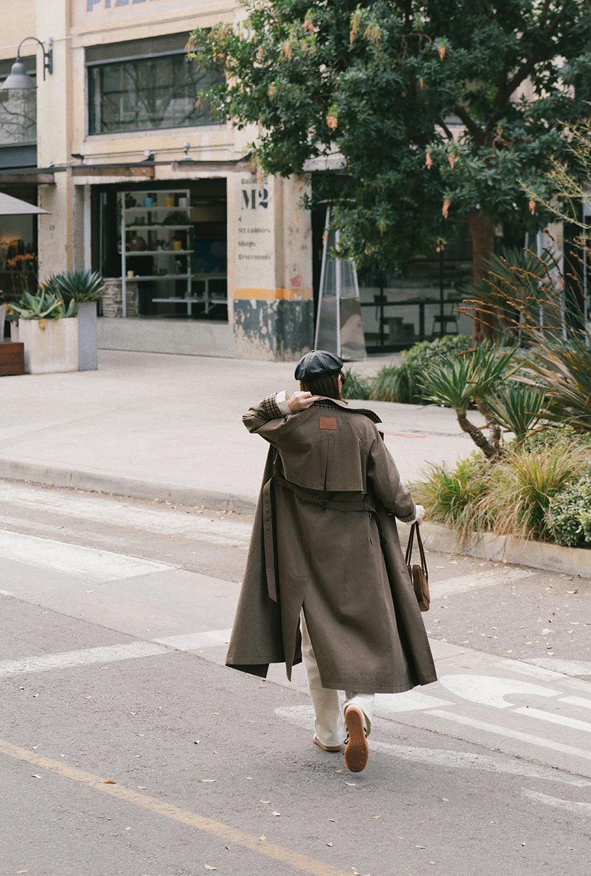 Hagar Trench Coat - Olive Brown