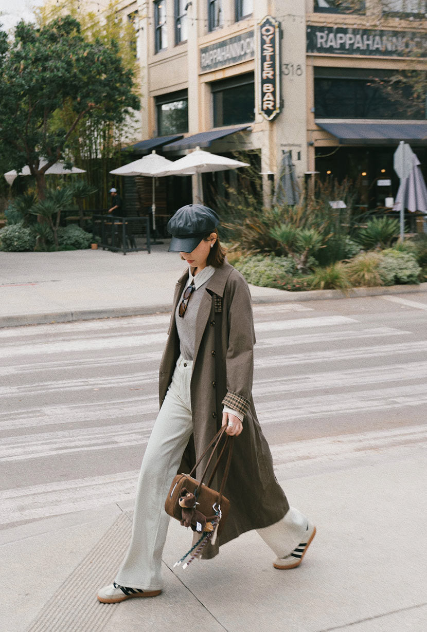 Hagar Trench Coat - Olive Brown