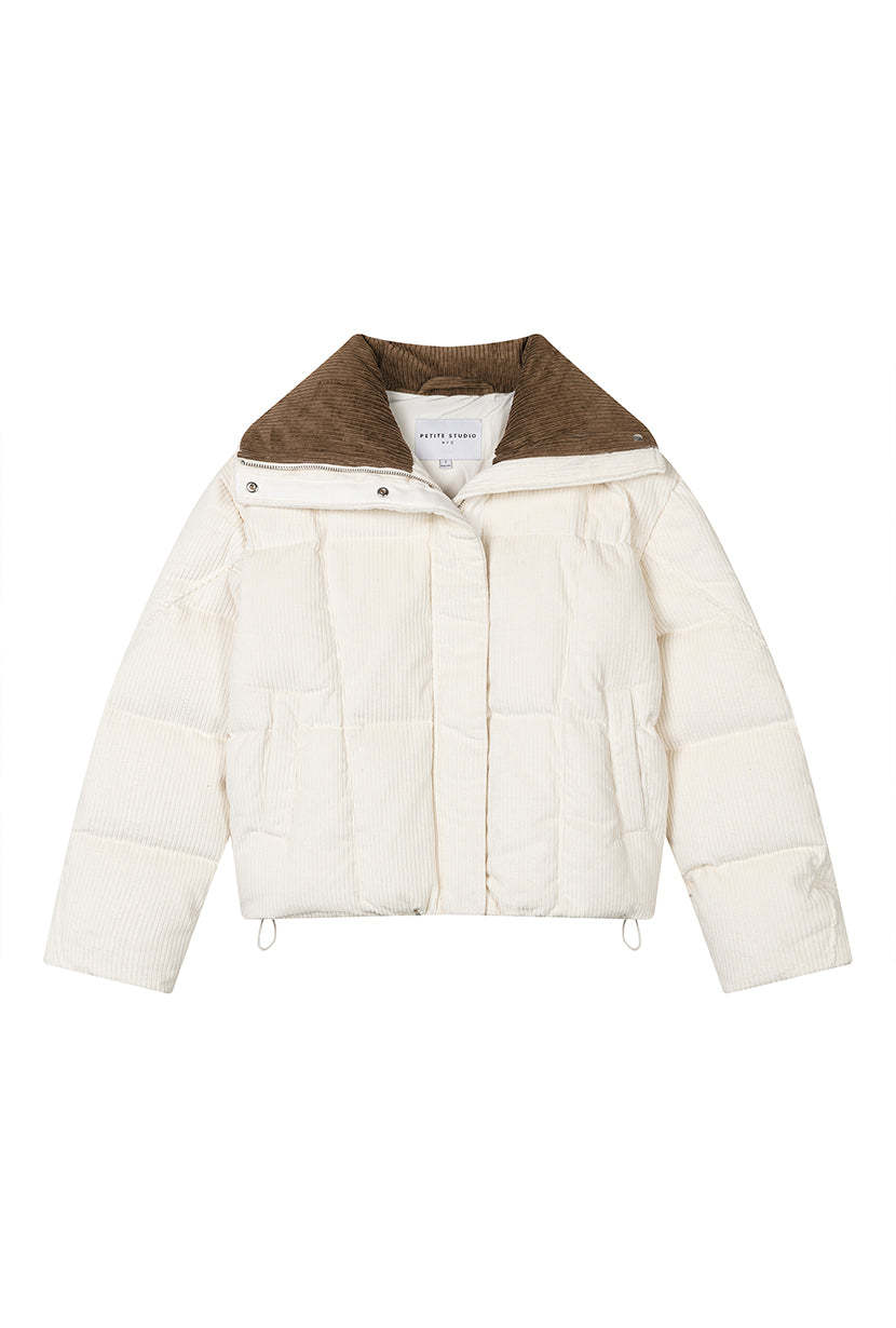 Carter Corduroy Down Jacket - Ivory