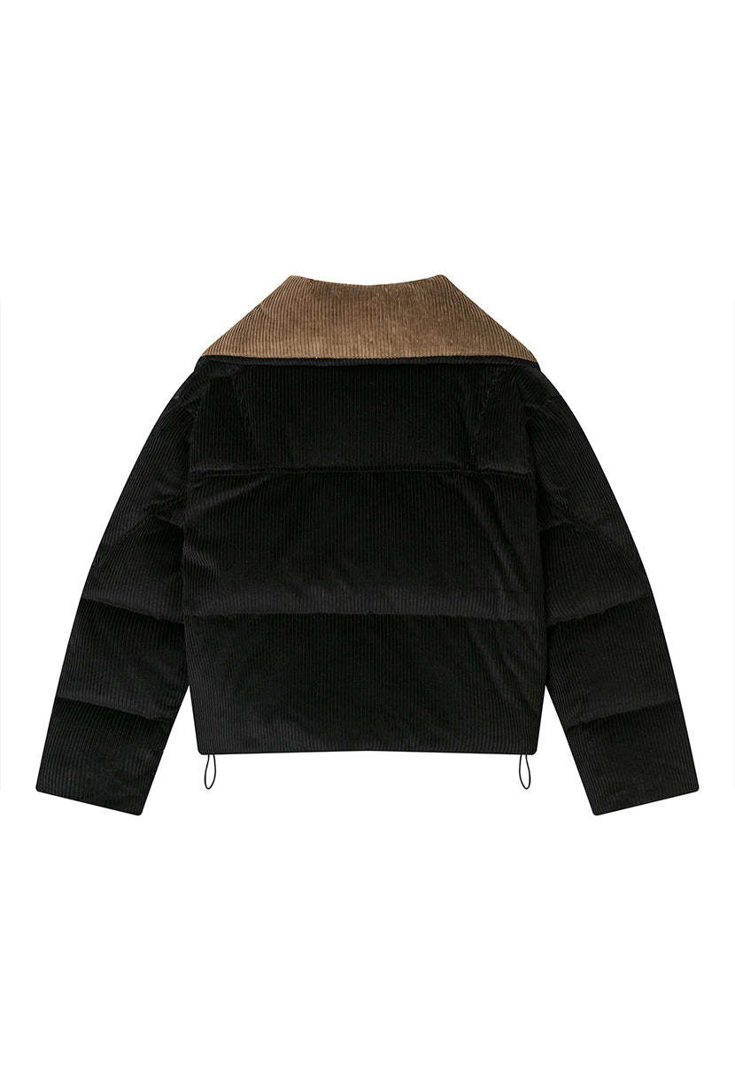 Carter Corduroy Down Jacket - Black