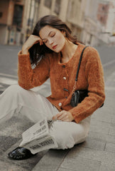 Brayden Alpaca Cardigan - Ginger