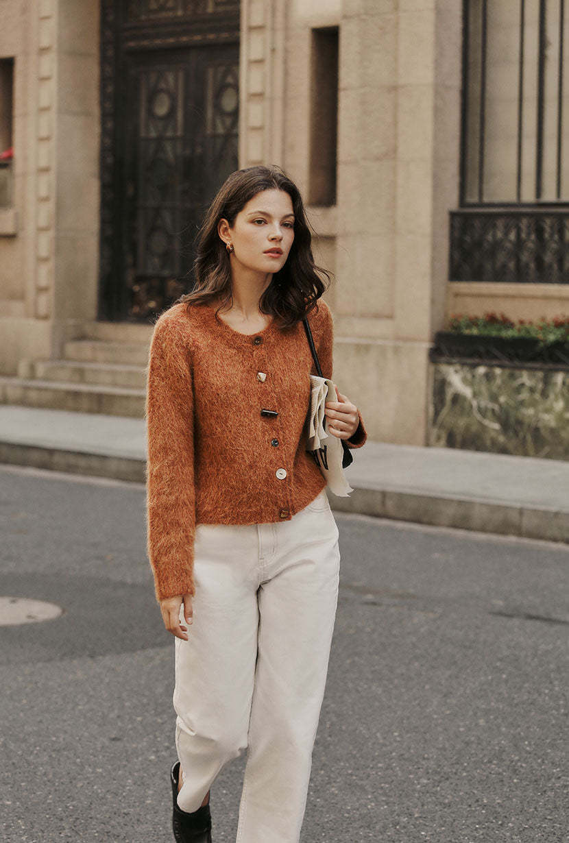 Brayden Alpaca Cardigan - Ginger
