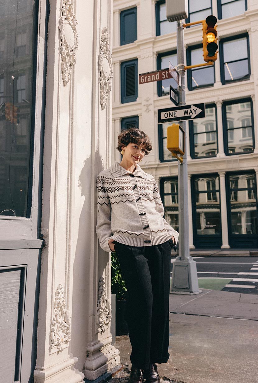 Cohen Fair Isle Wool Cardigan - Beige