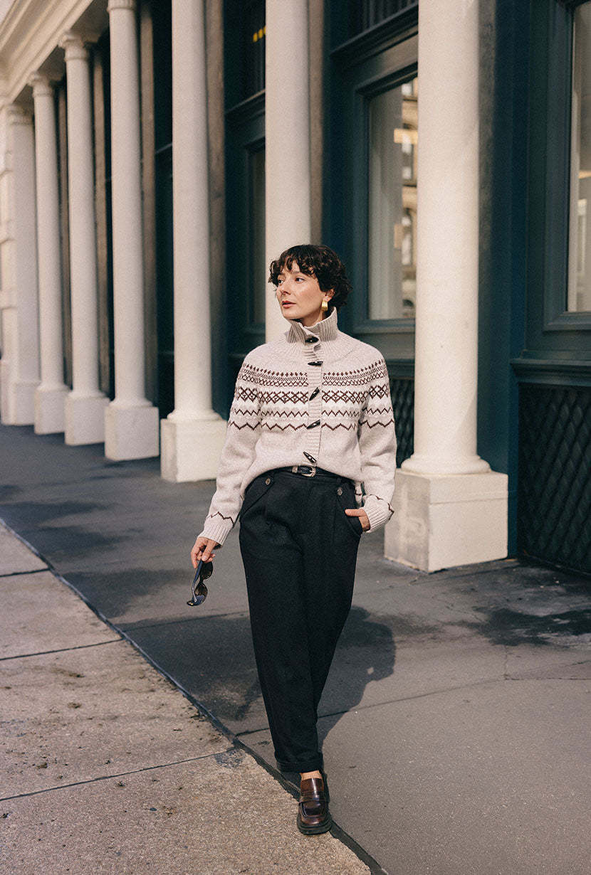 Cohen Fair Isle Wool Cardigan - Beige