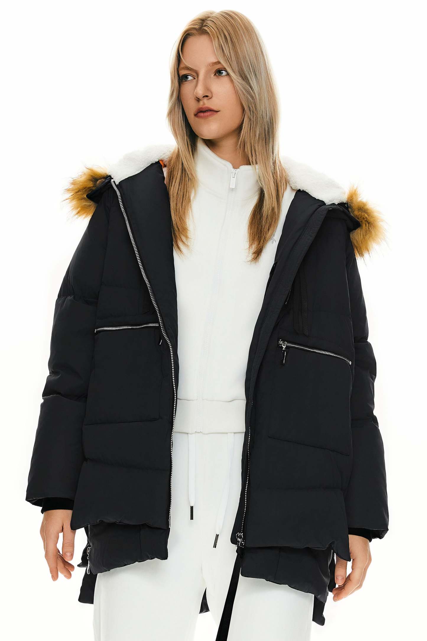 092 Universe® Thickened Down Jacket with Faux Fur Hood