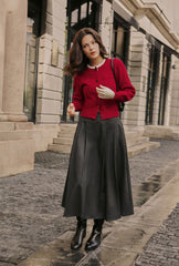 Blake Wool Blend Skirt - Grey