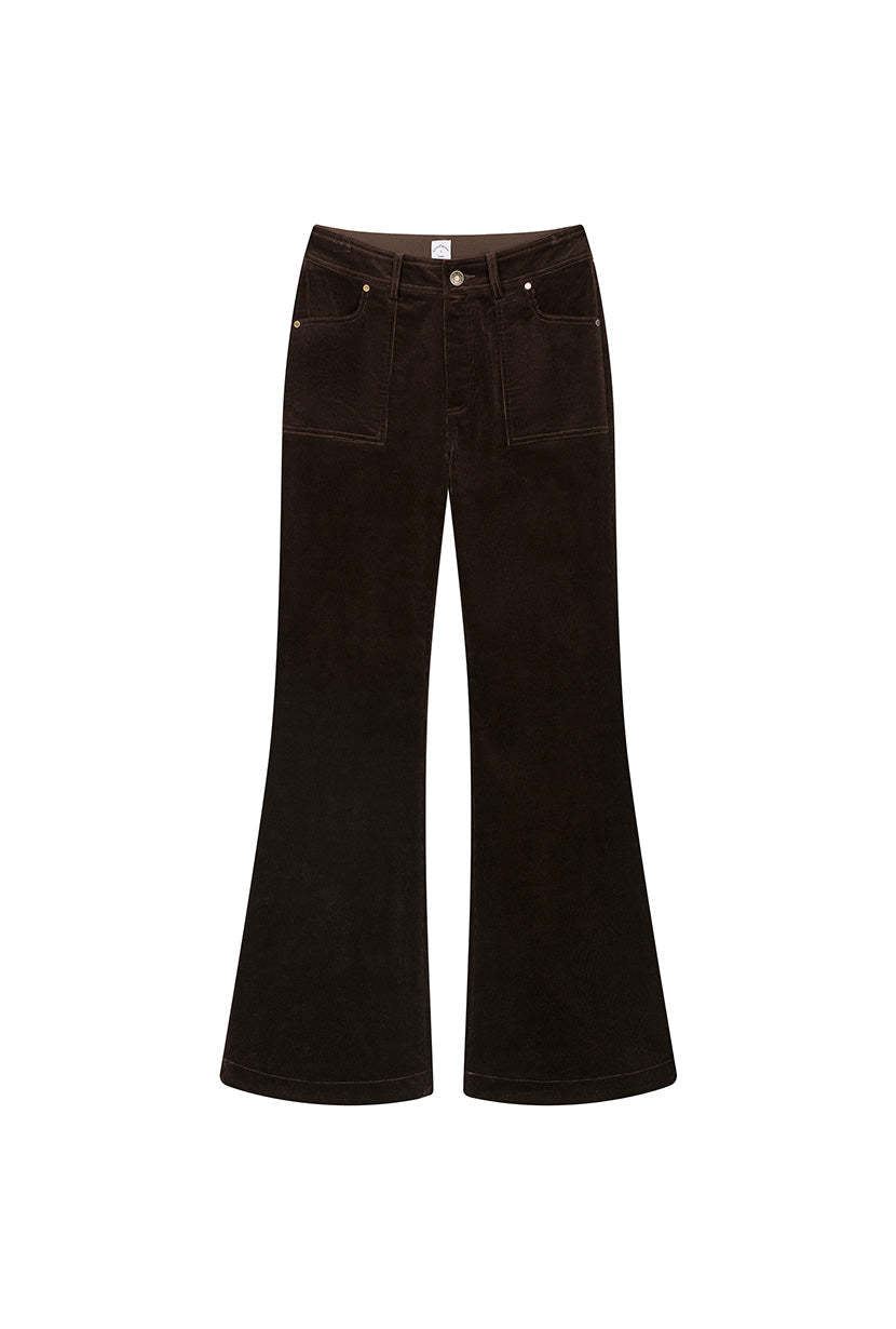 Cody Corduroy Flared Pants - Brown