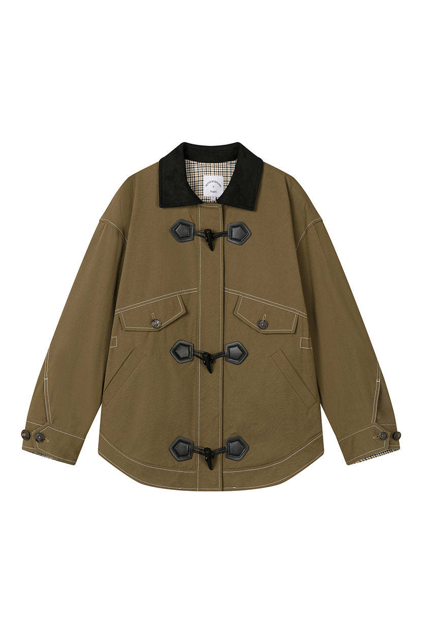 Bryce Cotton Barn Jacket - Olive Brown