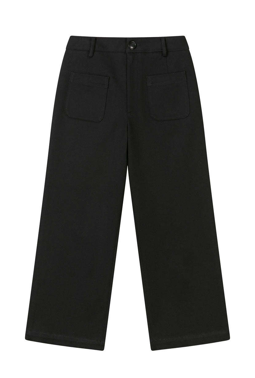 Billy Cropped Wide-Leg Denim Jeans - Black