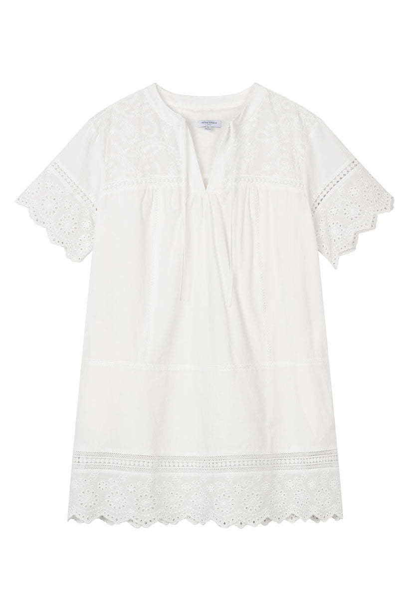 Gwen Cotton Eyelet Dress - Ivory
