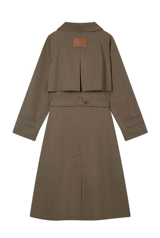 Hagar Trench Coat - Olive Brown
