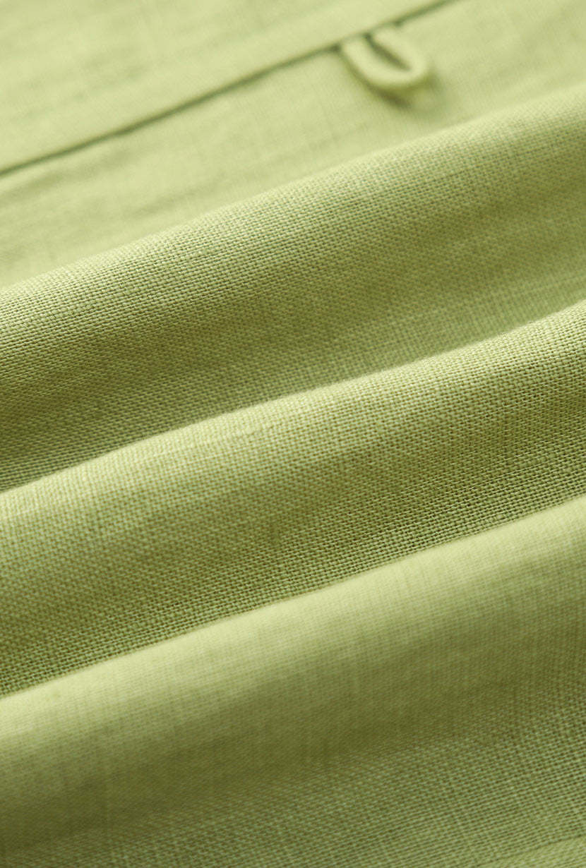 Benoite Linen Shirt - Olive Green