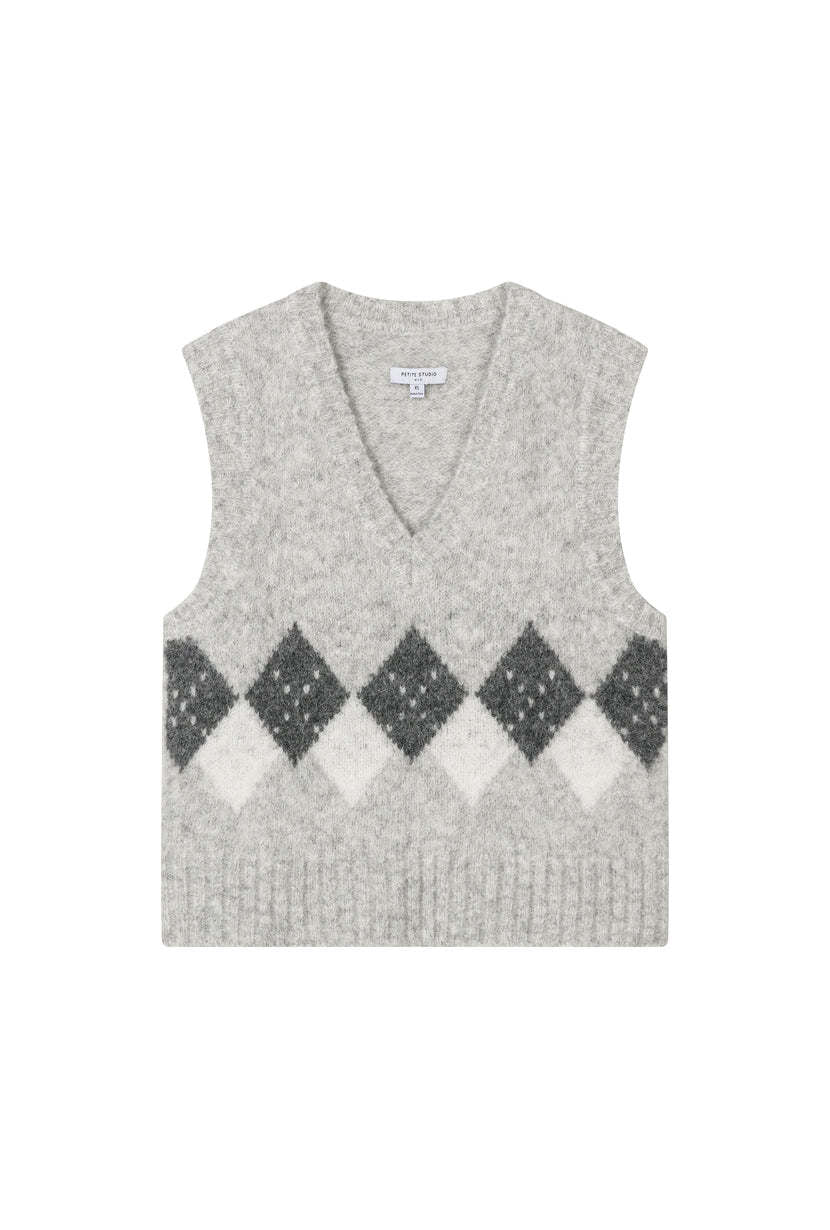 Danica Knitted Alpaca Vest - Gray