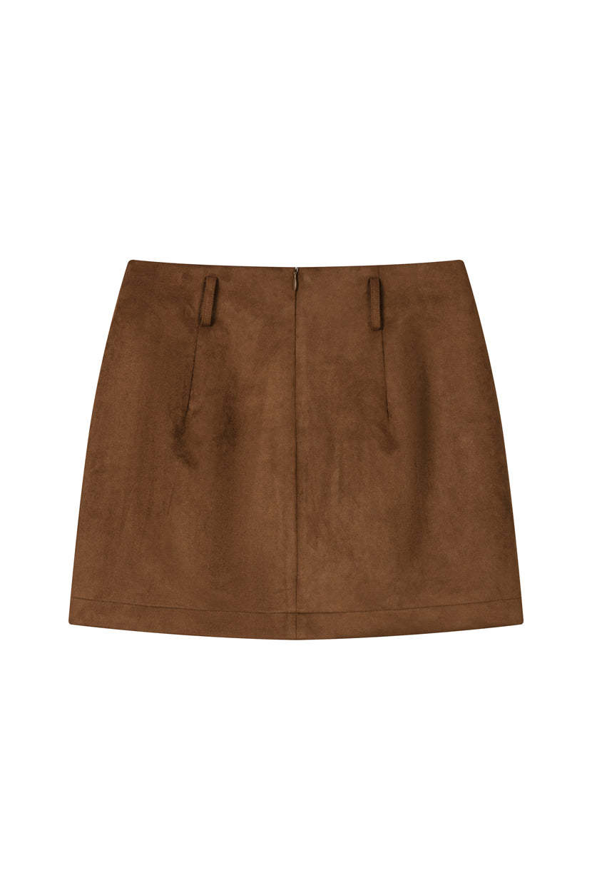 Ashton Mini Suede Skirt - Caramel