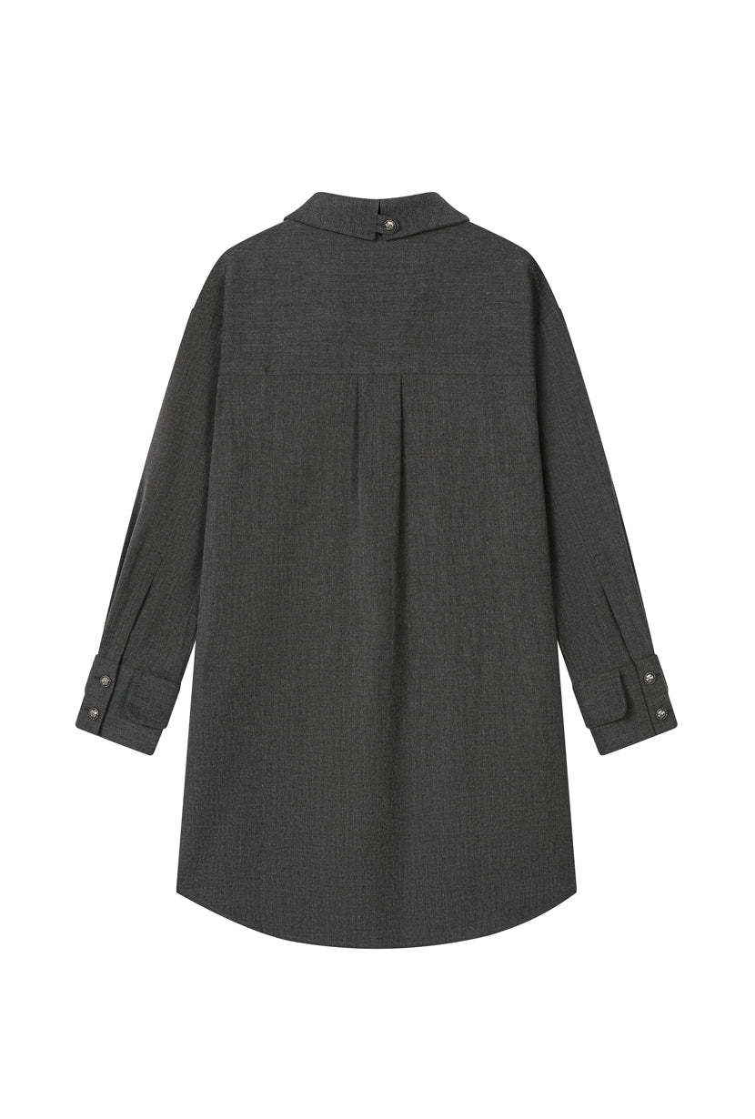 Abby Wool Blend Dress - Charcoal